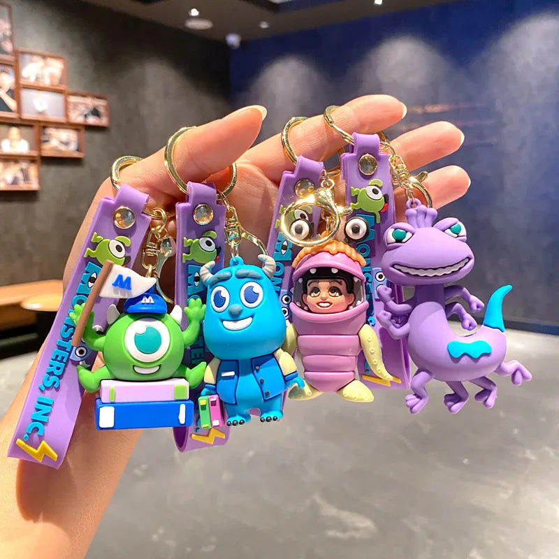 Monster University Keychain Toy Figure with Backpack Clip - Cute Anime Collectible