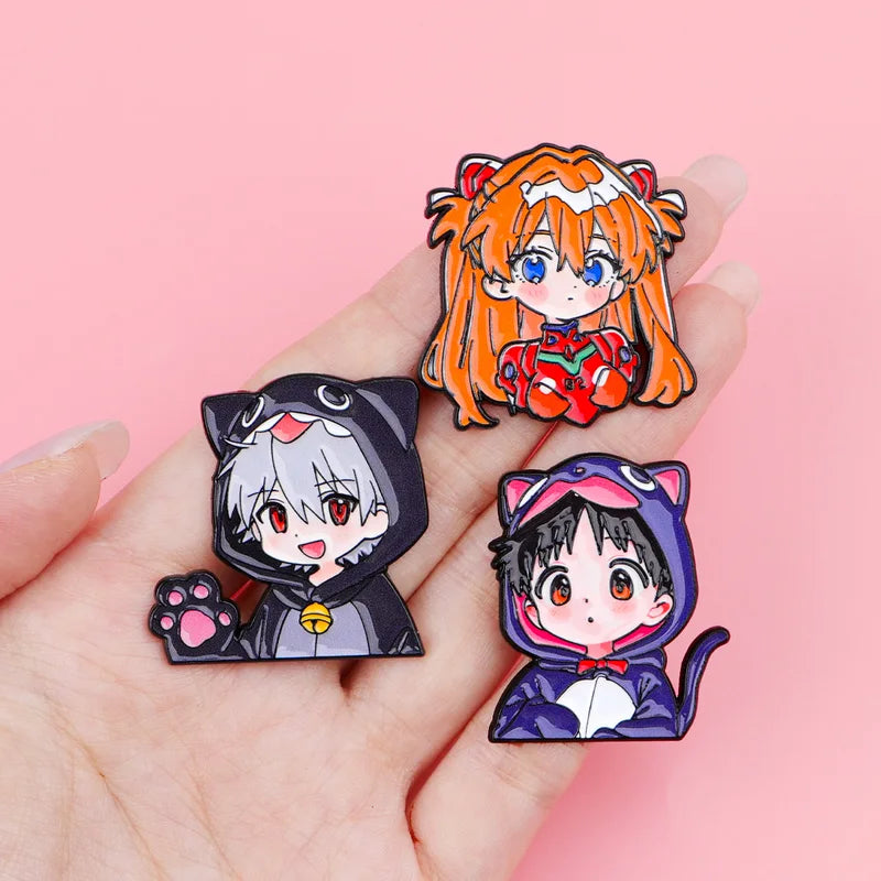 Cute Cartoon Boys Girls Enamel Pins Brooches for Backpack Clothing Accessories