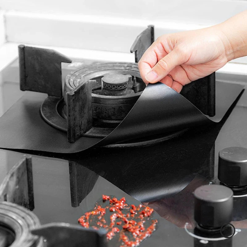 Gas Stove Surface Protection Pads Set - Washable Oil & Dirt Resistant, 27cm, 4 Pieces