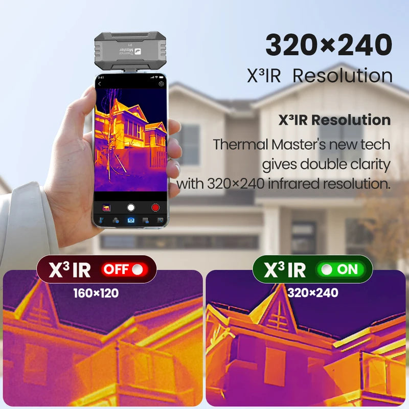 Thermal Imager P1 for USB-C Phones - 320x240 IR Resolution, 25Hz, 600°C Temp Range