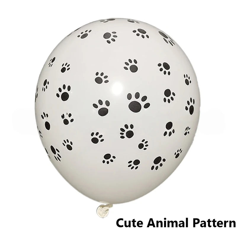 12-Inch Latex Balloons for Party Decorations - Dog Paw Print Design, 10/20/50 Pieces