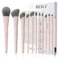Professional Vegan Makeup Brush Set 12 Pcs - Eco-Friendly Synthetic Brushes for Face & Eyes