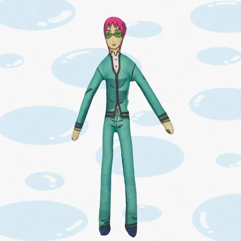 Anime Saiki Kusuo Cosplay Stuffed Doll with Movable Wire Skeleton Halloween Prop