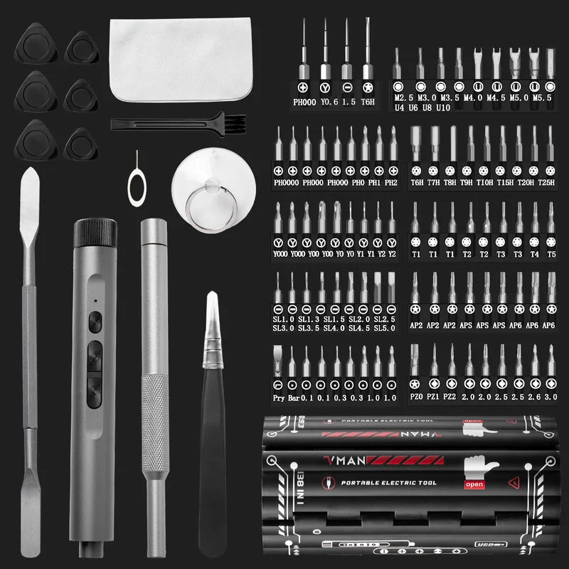 138-In-1 Electric & Manual Precision Screwdriver Set for Electronics & Repairs