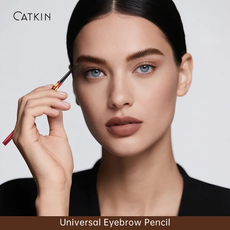 Eyebrow Pencil Waterproof Smudge-Proof 1.5mm Fine Tip with Built-in Brush