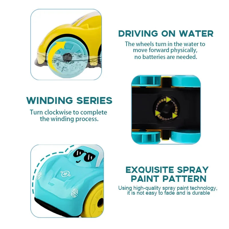Baby Bath Toys Amphibious Cars Floating Water Playset for Kids
