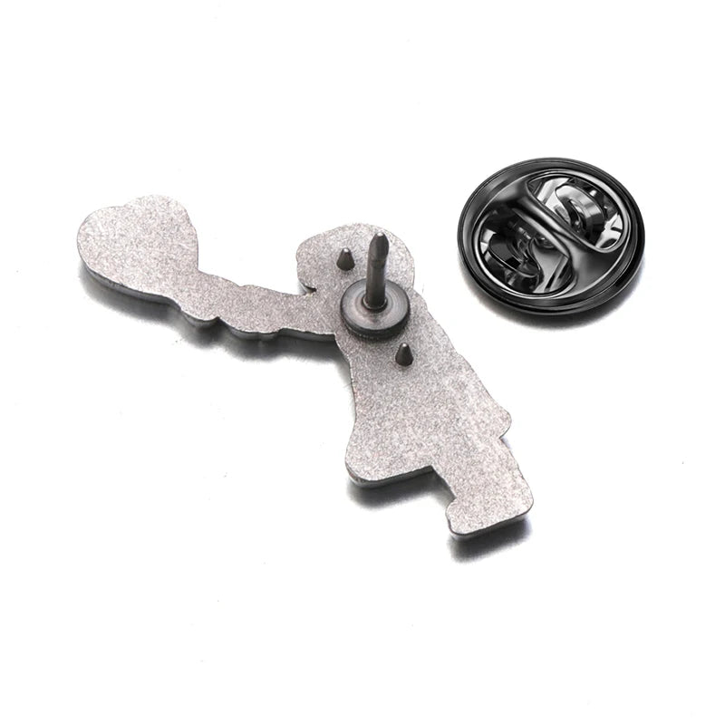 Banksy Art Design Brooch Enamel Pin with Flower Thrower & Girl Badge - Jewelry Gift