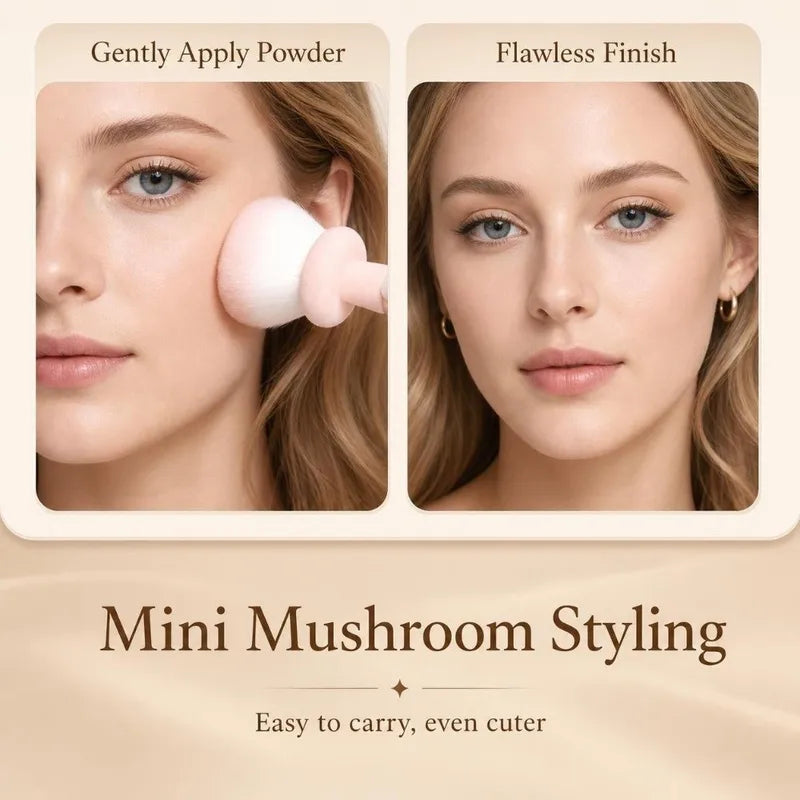 Large-Head Powder Makeup Brush Reusable Dense Loose Powder Brush Mushroom-Shaped