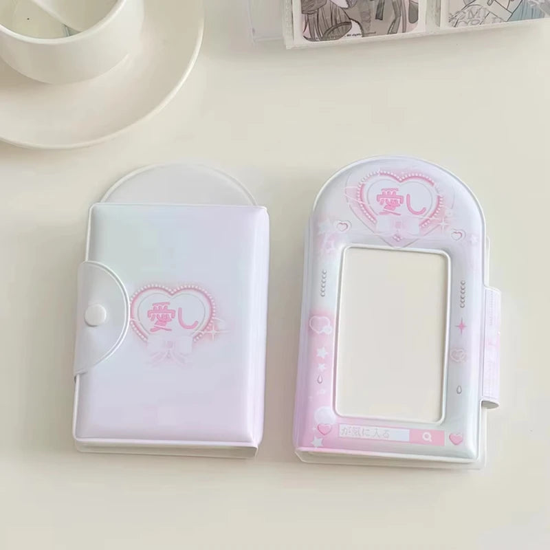 Photo Card Holder Album with 32 Pockets, 3-Inch Small Photo Storage Binder
