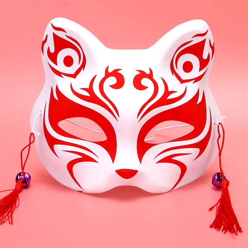 Japanese Fox Mask Half Face Cosplay Mask for Halloween Party Festival