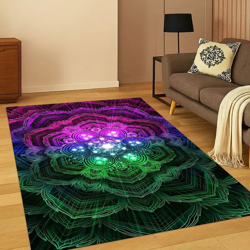 Bohemia Mandala Yoga Carpet Rug for Bedroom Living Room Playroom Non-Slip Home Decor