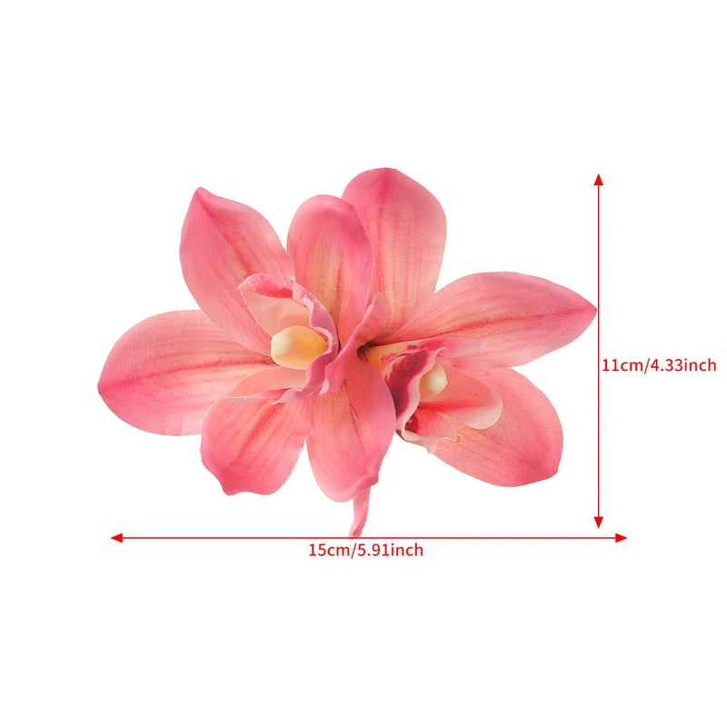 Bohemian Orchid Flower Hair Clips for Women - Bridal, Beach & Holiday Accessories