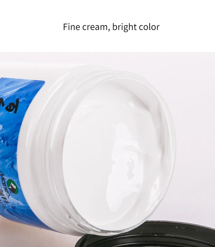 300ml White Acrylic Paint in Large Jars for Wall Art, Crafting & Waterproof Projects