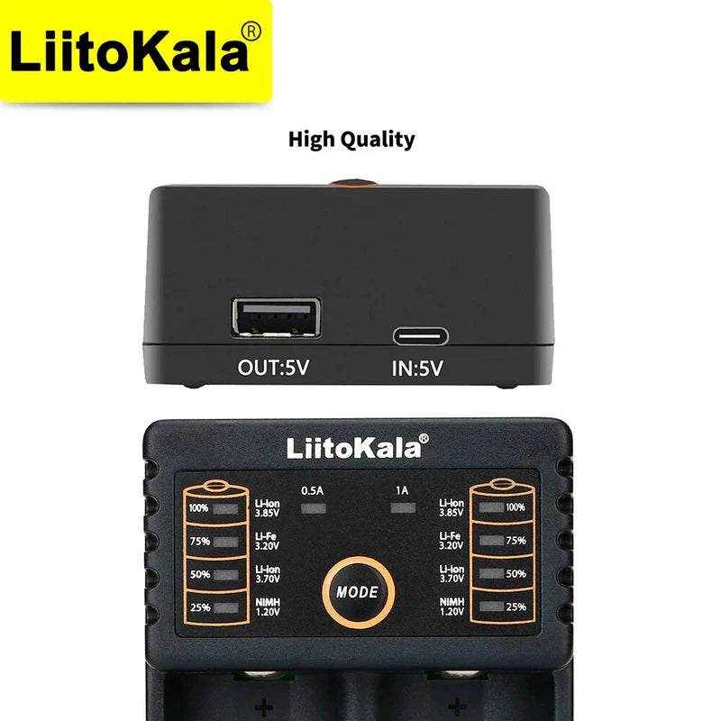 Universal Battery Charger for Li-ion and NiMH Batteries, 18650, 14500, 26650 & More