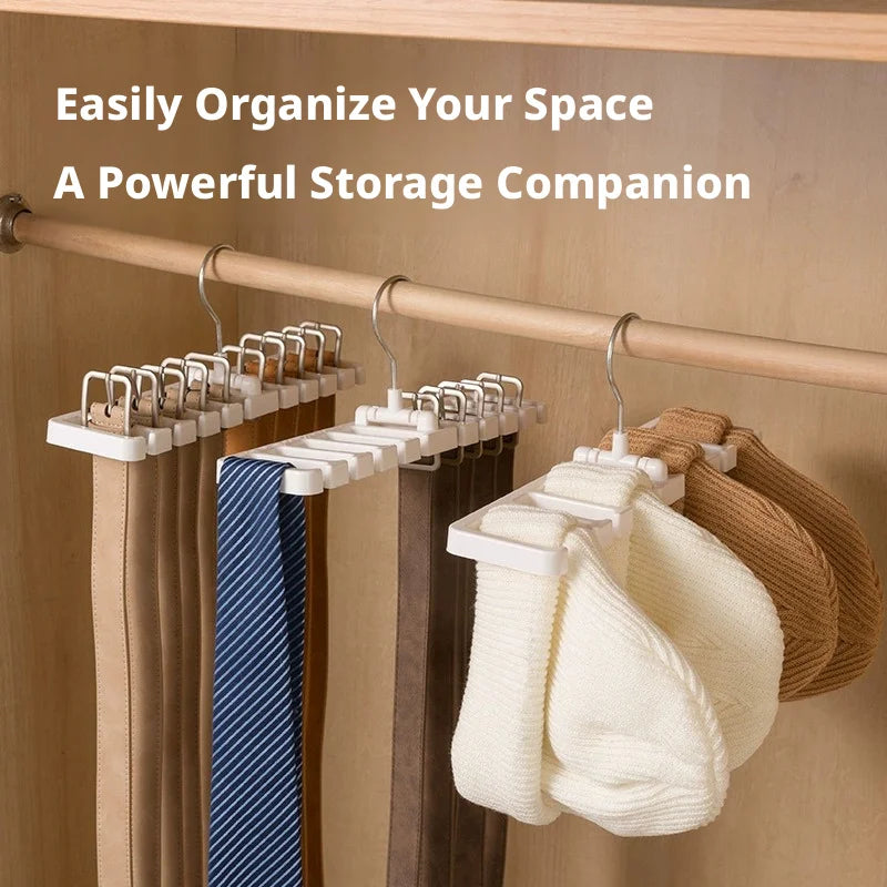 Wardrobe Belt & Scarf Organizer Hanger Rotating Storage Rack - Home Closet Solution