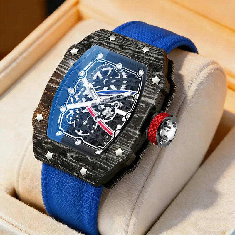 Luxury Men's Quartz Tonneau Watch Waterproof Fashionable AAA Brand