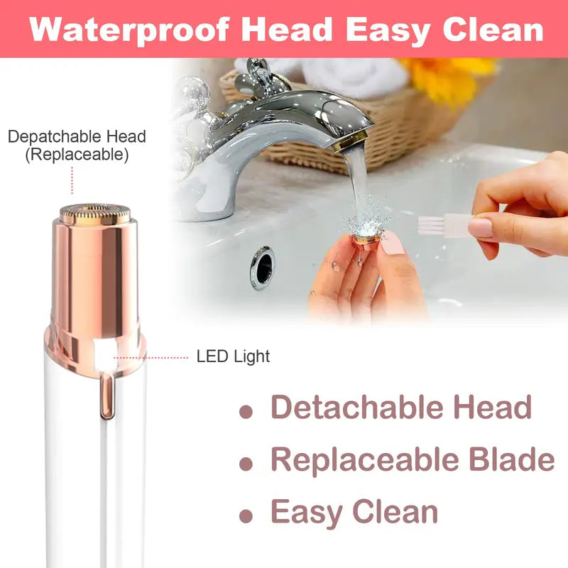 Electric Facial Hair Remover for Women with LED Light - Painless Portable Razor