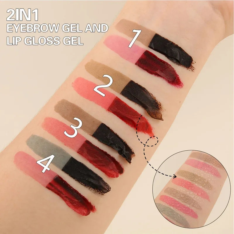 Dual-Ended Peel Off Eyebrow & Lip Tattoo Tint - Waterproof Long Lasting Makeup