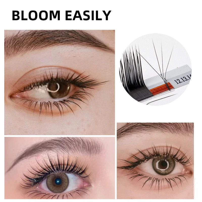 Luxury Multi-Length Fluffy Eyelash Extensions - Natural Camellia Volume Lashes