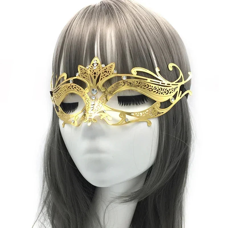 Metal Mask Half Face Venetian Masquerade Party Mask for Halloween & Events