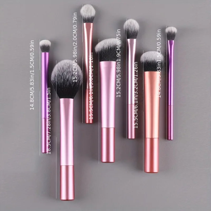 7-Piece Professional Makeup Brush Set Soft Synthetic Hair for Face Eyeshadow Blush