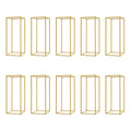 10-Pack Metal Flower Stands for Wedding & Event Decor - Gold Geometric Vase Holders
