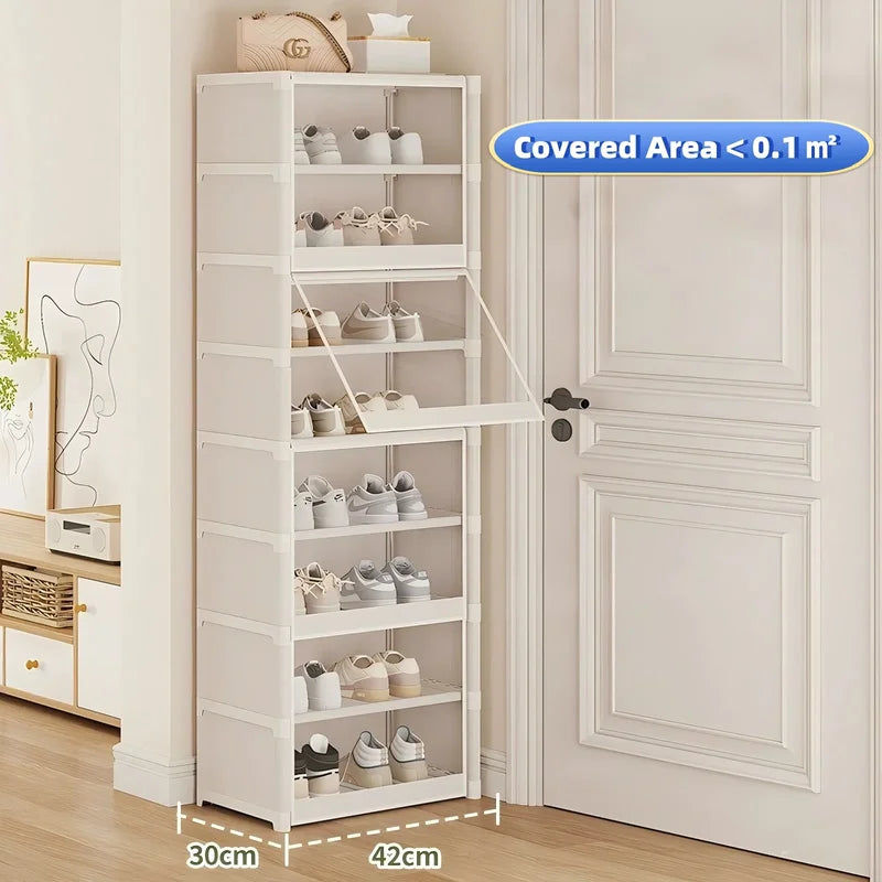 Large Capacity Dustproof Shoe Organizer Cabinet with Magnetic Clear Door
