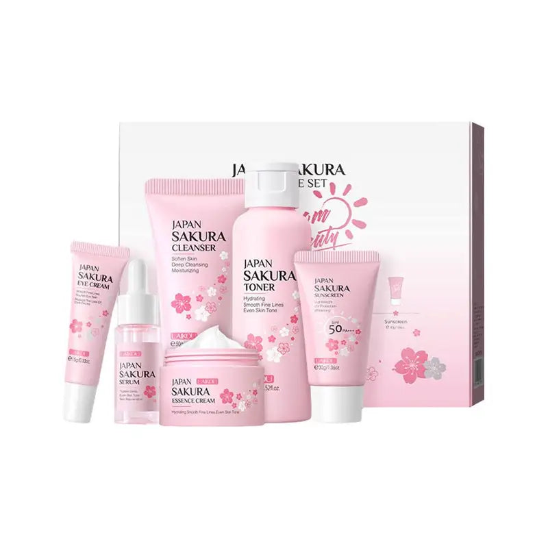 6-Piece Skin Care Set with Face Cream Serum Toner Sunscreen & Eye Cream
