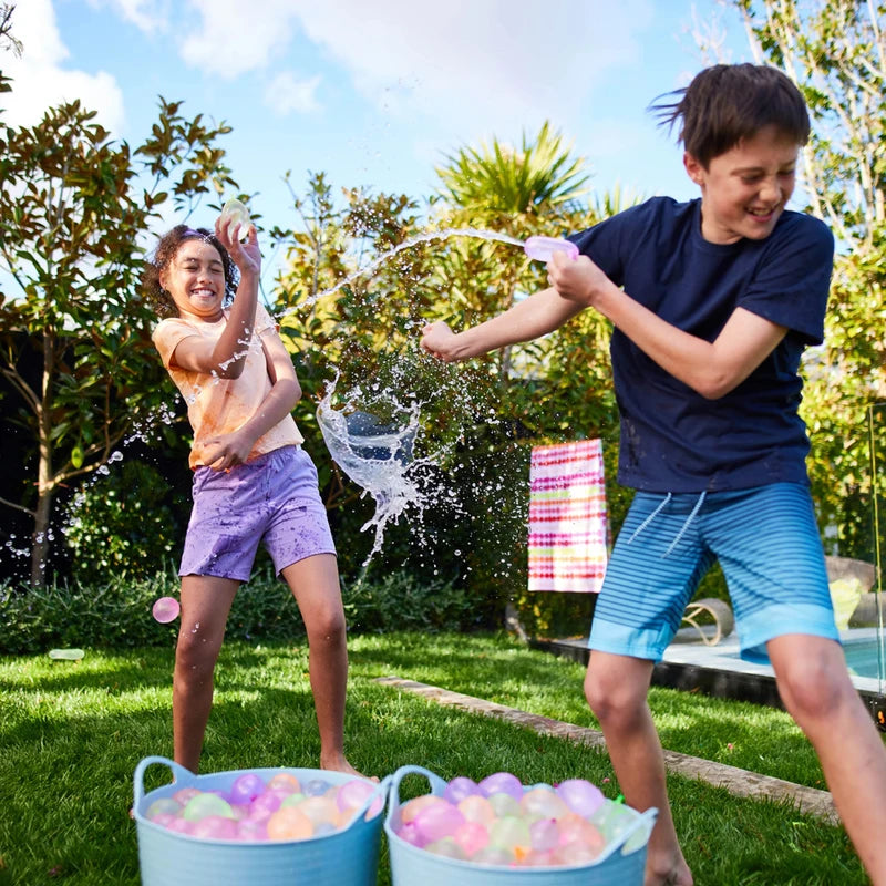 Water Balloons Set 111pcs with Rapid Injection for Kids & Adults Summer Outdoor Water Fight Toys