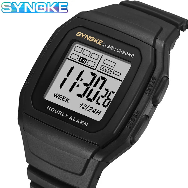 Digital Sports Watch Waterproof Luminous Retro Square Outdoor Watch for Men