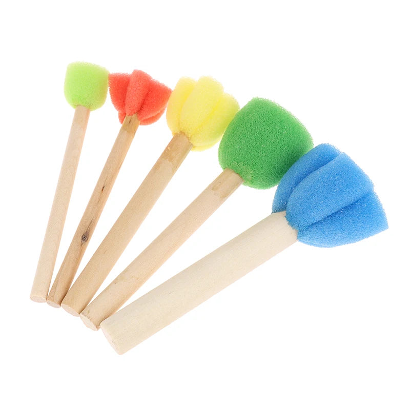 Kids Toddler Sponge Stamp Brush Art Kit for Drawing & Painting