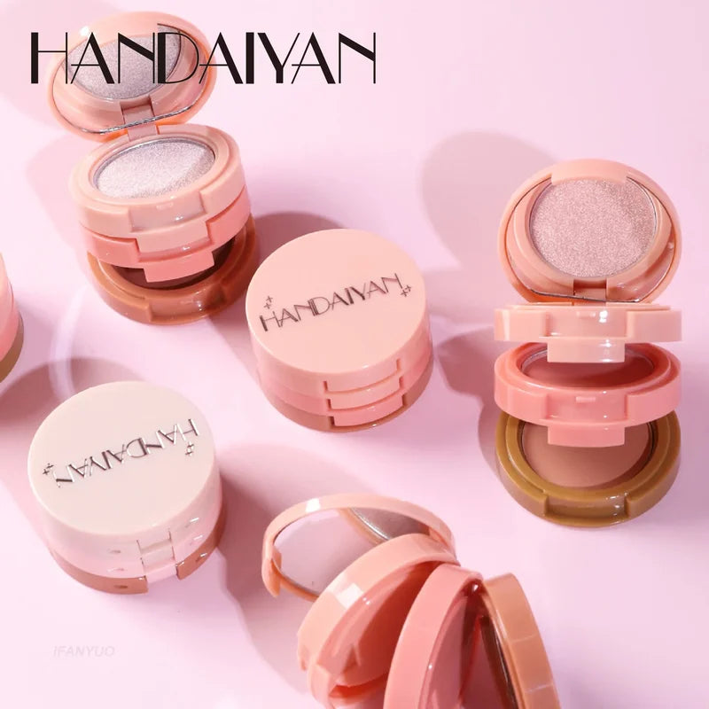3-in-1 Face Makeup Palette with Highlighter Contouring Blush Eyeshadow