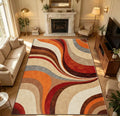 Abstract Wave Carpet Non-Slip Washable Floor Mat for Living Room & Bedroom