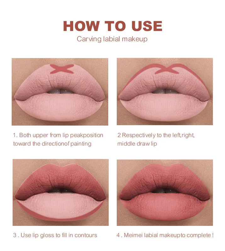 Matte Nude Waterproof Lip Liner Pencil - Long-Lasting Natural Lip Contour