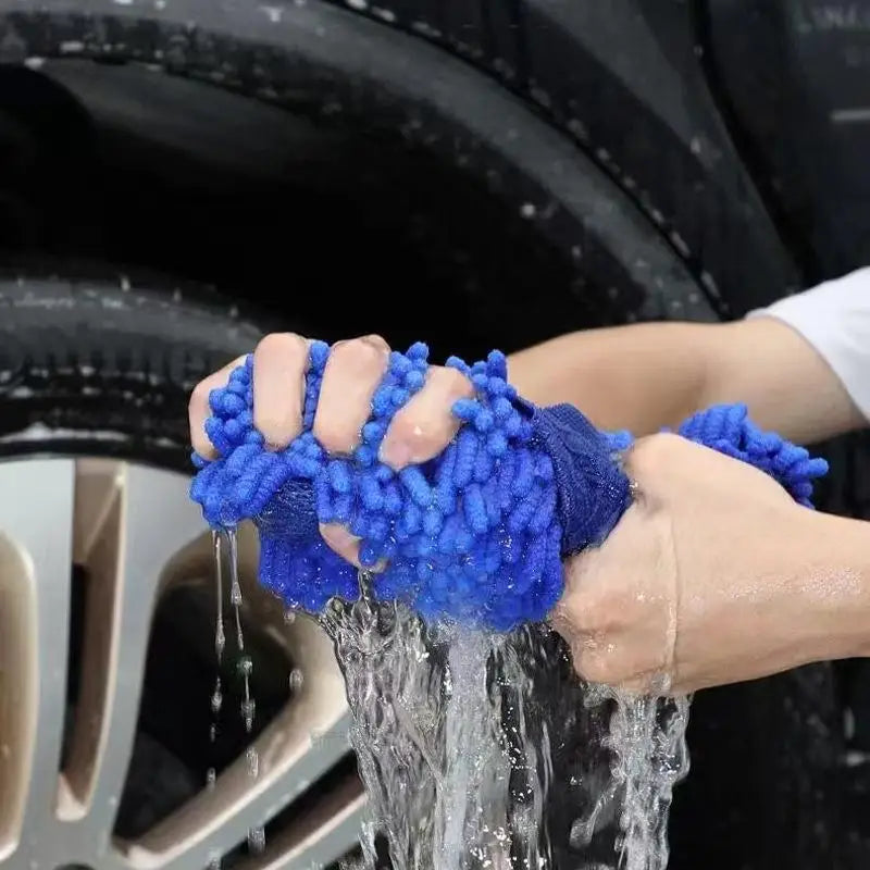 Microfiber Car Wash Sponge & Detailing Brush Set - Multiple Colors