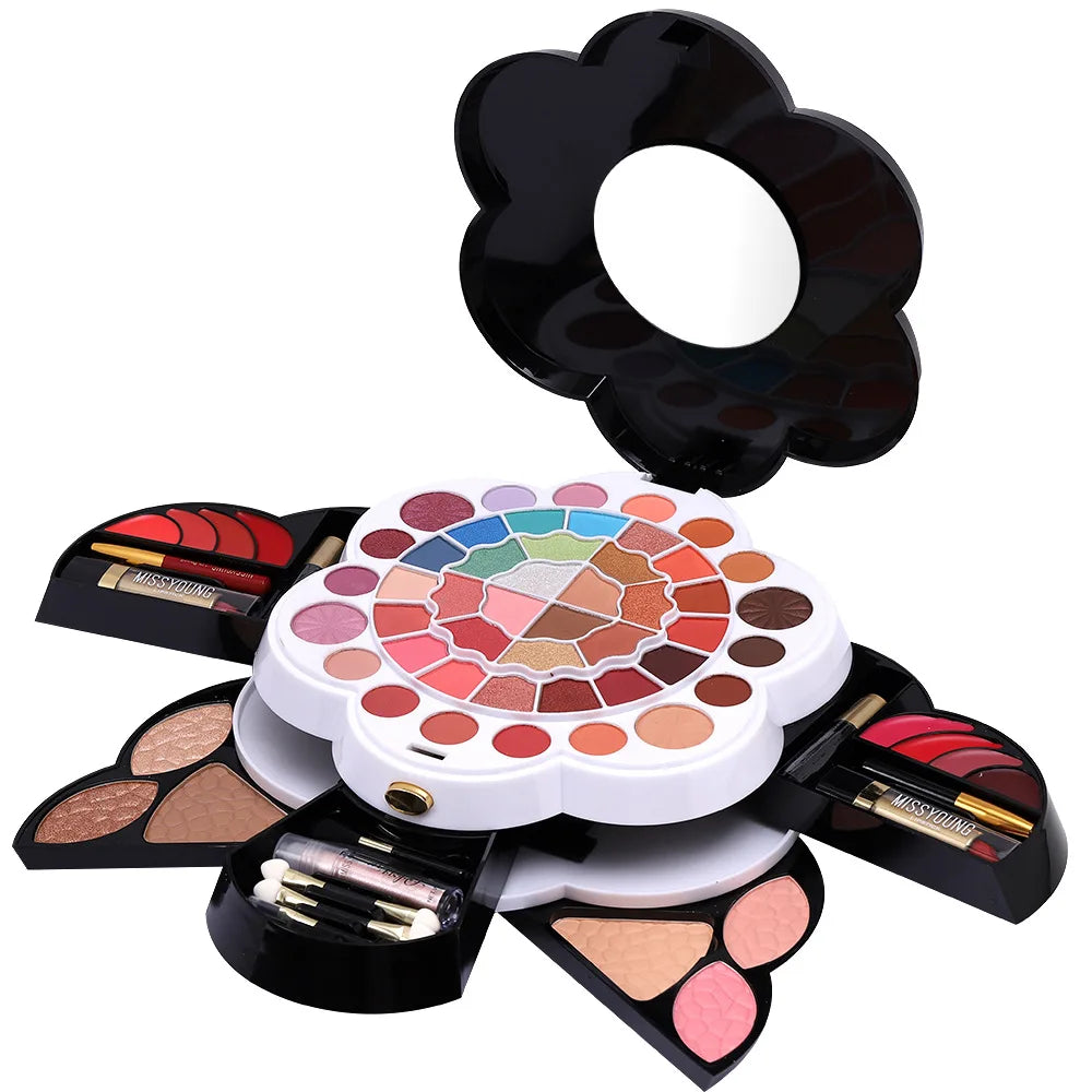 All-in-One Makeup Kit with Eyeshadow Lipstick Blush Highlights Portable Cosmetic Set