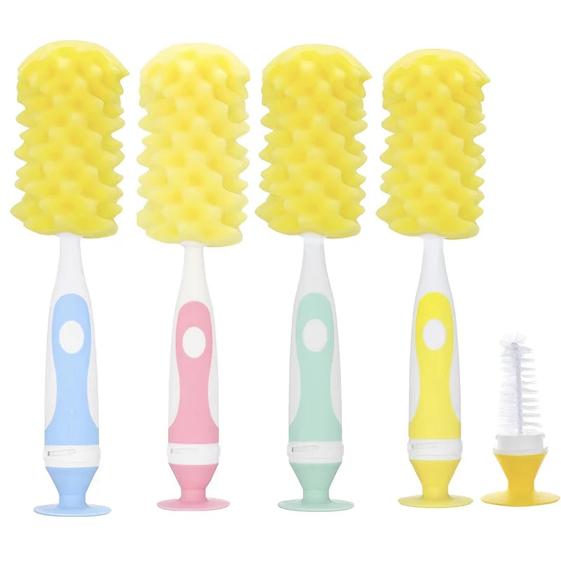 2-in-1 Baby Bottle Cleaner with Nipple Brush and Suction Cup - Soft Touch, Multifunctional