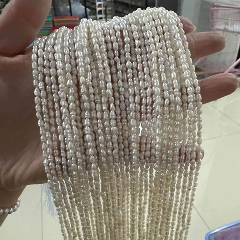 Natural Freshwater Pearl Rice Beads for Jewelry Making DIY Necklace Bracelet Accessories