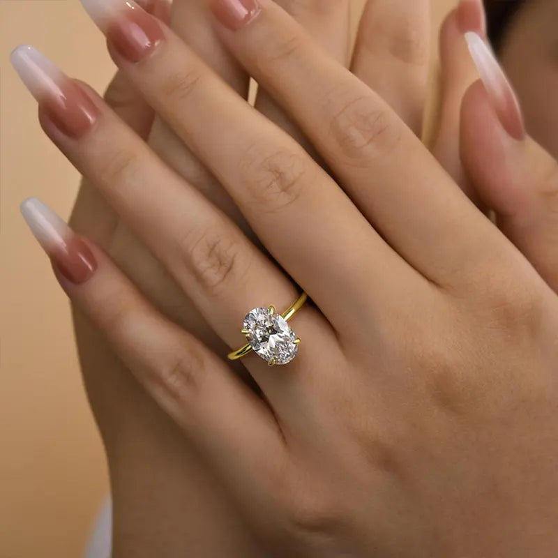 Sterling Silver Zircon Engagement Ring Wedding Band for Women - Fine Jewelry Gift