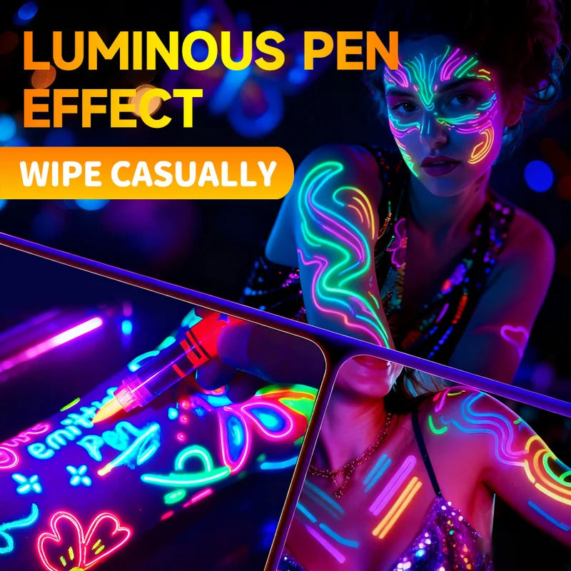 8-Color Luminous Acrylic Art Markers for Painting & Drawing - Halloween DIY