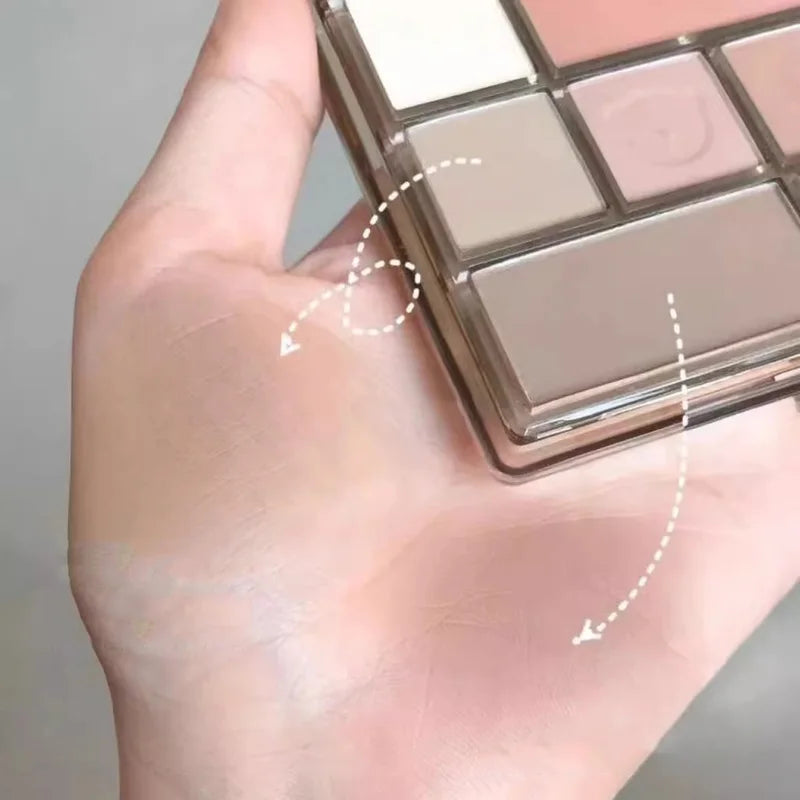 Multi-Color Matte Eyeshadow Palette - 7/9 Shades for Eye Makeup & Contouring