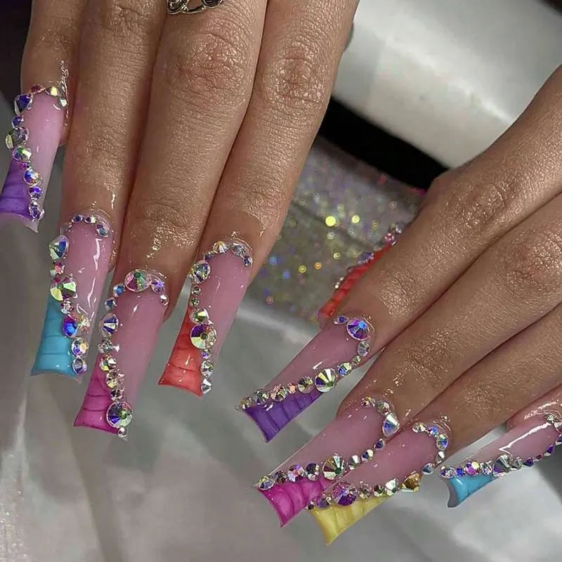 Glass Nail Gems Mix 6 Grids Non-Hotfix Rhinestones for Nail Art & Crafts