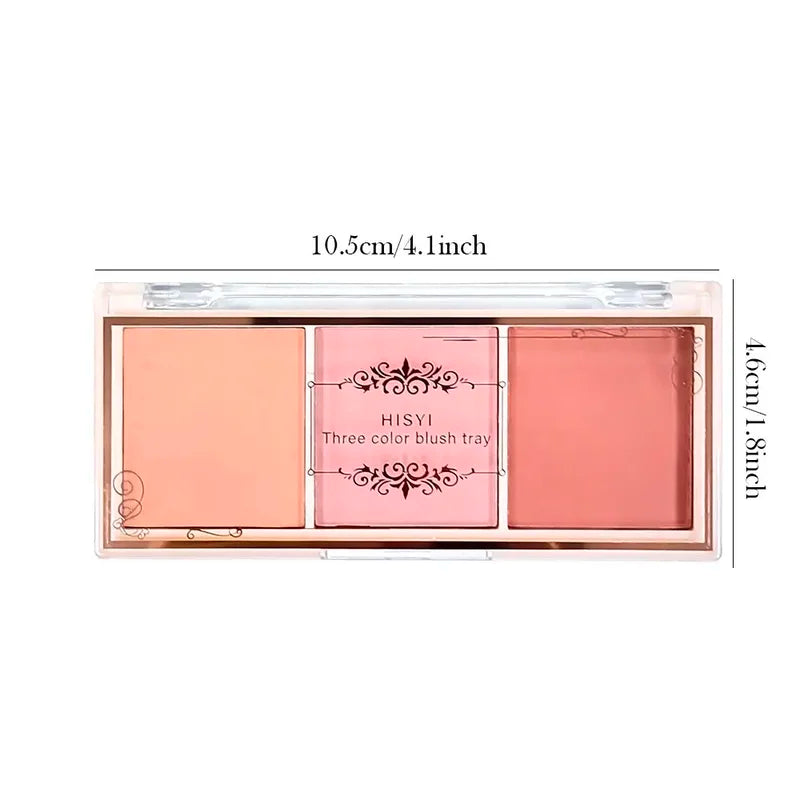 Three-Color Blush Powder for Natural Matte Finish - Multiple Shades