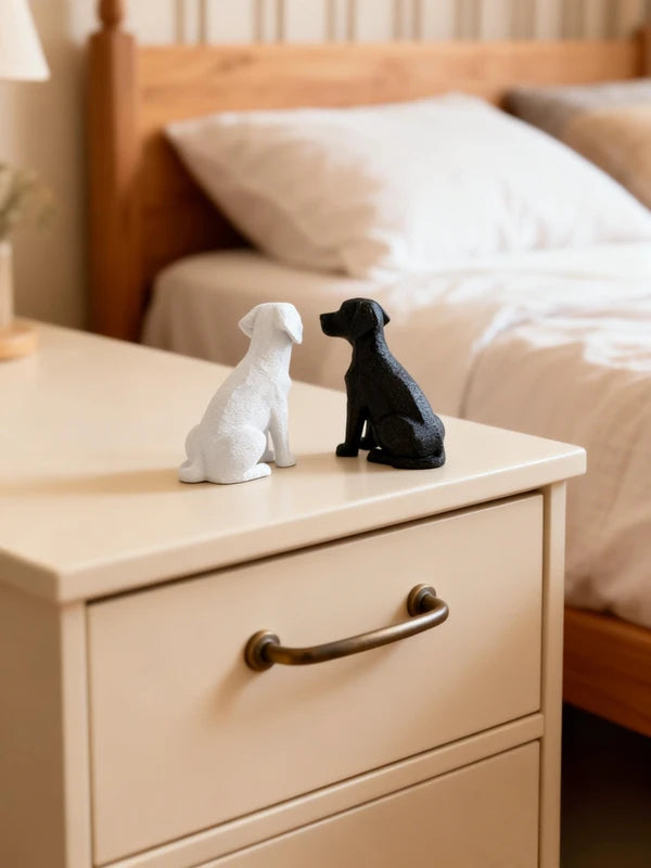 2 Pack 3D Printed Abstract Polygon Labrador Small Ornaments for Indoor Outdoor Decor