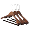 Wooden Wide Shoulder Coat Hanger - Retro Flocking Rod for Closet & Wardrobe