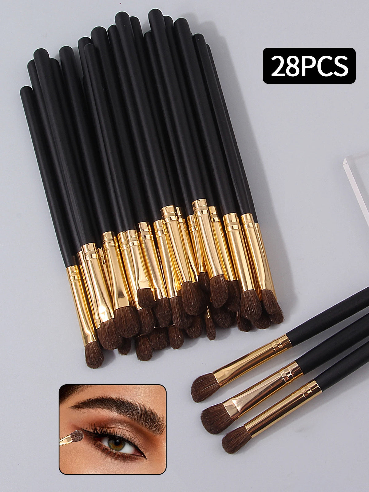 28-Piece Professional Eye Makeup Brush Set with Eyeshadow & Application Brushes