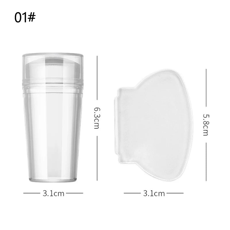 Nail Art Stamping Plates Kit with Clear Jelly Stamper and Design Templates