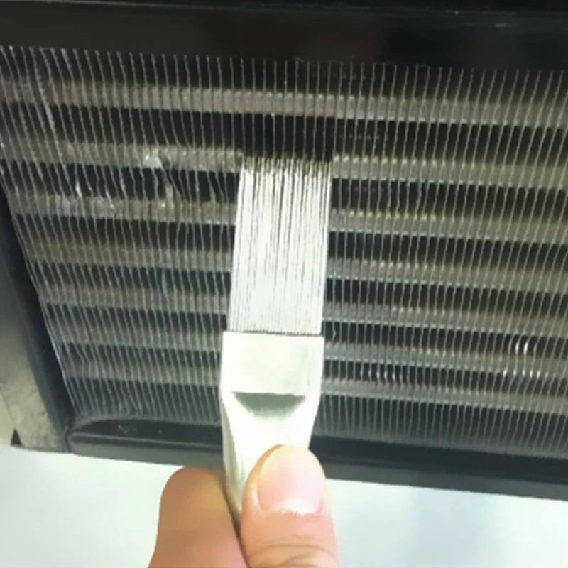 Universal Radiator Fin Repair Comb and AC Cleaning Brush Set for Car Cooling Systems