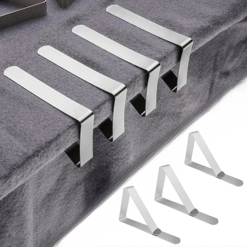 Heavy Duty Stainless Steel Tablecloth Clips Set - Strong Grip Picnic & Restaurant Holders