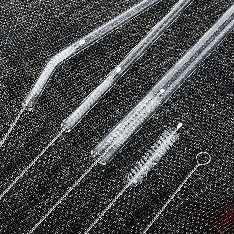 24cm Stainless Steel Straw Brush Cleaner with Soft Nylon Bristles - Multiple Colors